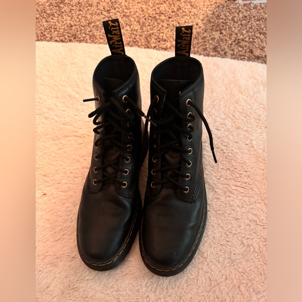 Dr. Martens Black Leather Lace-Up Boots